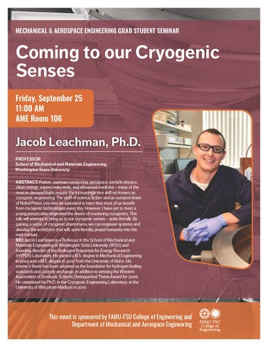Coming to our Cryogenic Senses flyer.