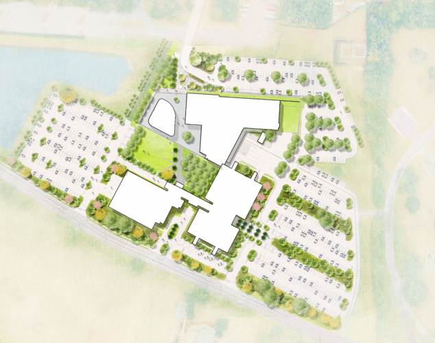 Rending photo of map aerial view.