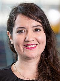 smiling woman with long hair