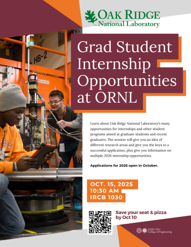 ORNL Graduate Workshop flyer