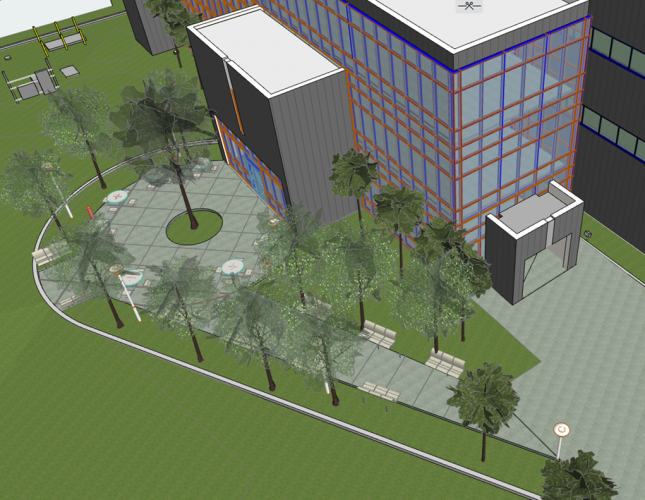 Improvements for B-side entrance off cafe