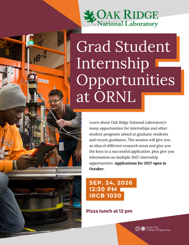 ORNL Grad Student Internship Opportunities.
