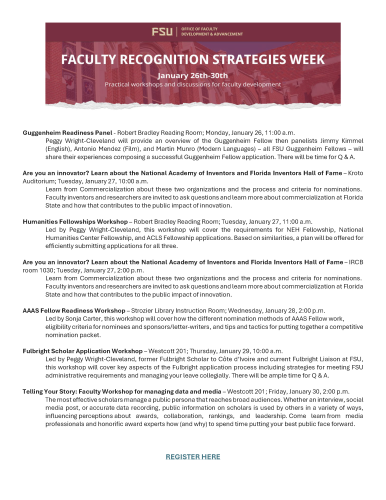 Faculty Recognition Strategies Week flyer
