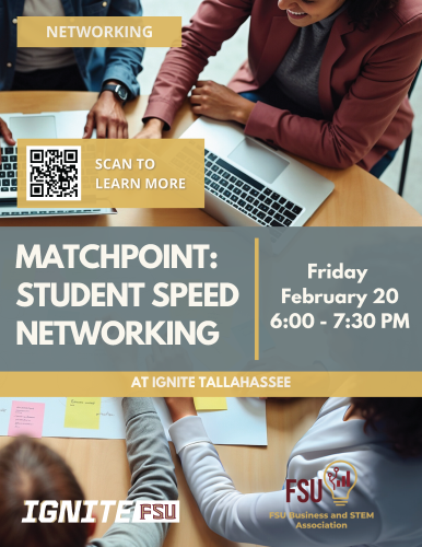 IGNIRE: Matchpoint- student speed networking flyer