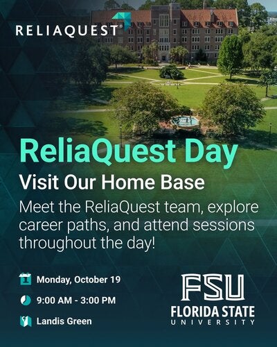 Graphic promoting Reliaquest Day at FSU