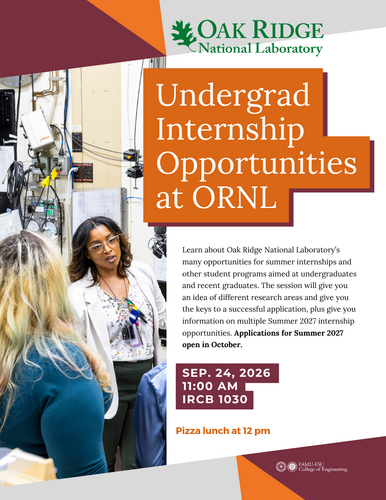 ORNL Undergrad internship opportunities.