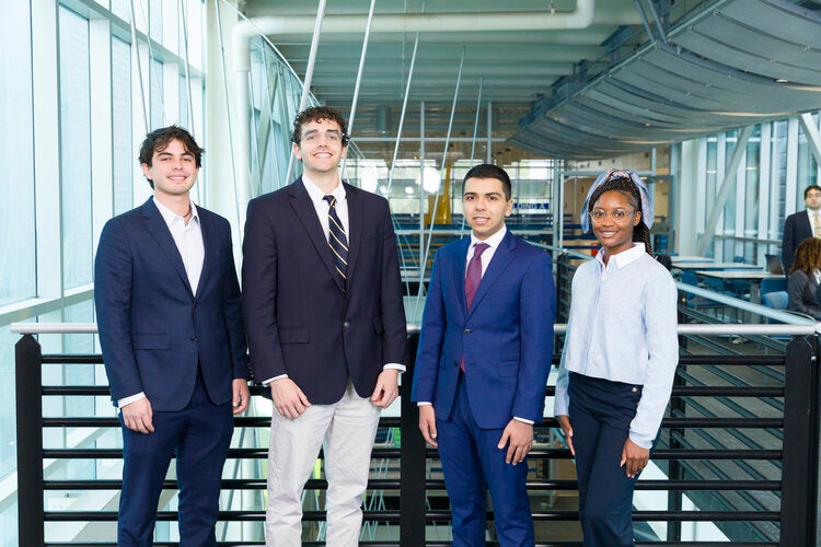 Team 103 L to R: Andre Simm, Matthew Valdes, Zaid Abulaban, Amisha Martin