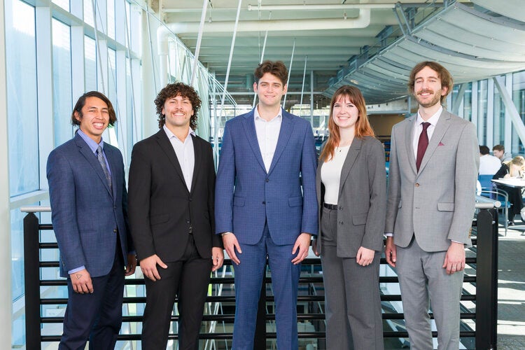 Members of Team 221 left to right:Lyn Chin, Benjamin Gatz, Henry Katz, Lillian Keller, Rene Marcil