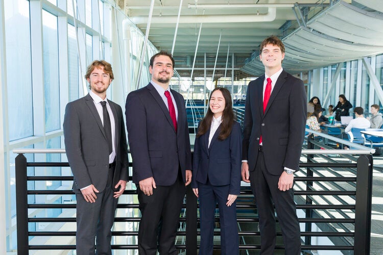 Members of Team 226 left to right: Ethan Dunnigan, Ryan Preisendorf, Ema Vandenbush, Barrett Waldrop
