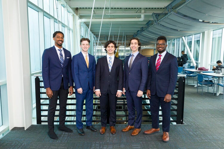 Members of Team 311 left to right: Hezekiah Destinoble (ECE), Spencer Gangwer (MAE), Aaron Jacobs (ECE), Ryan Jacobs (ECE), William Nealy (MAE)