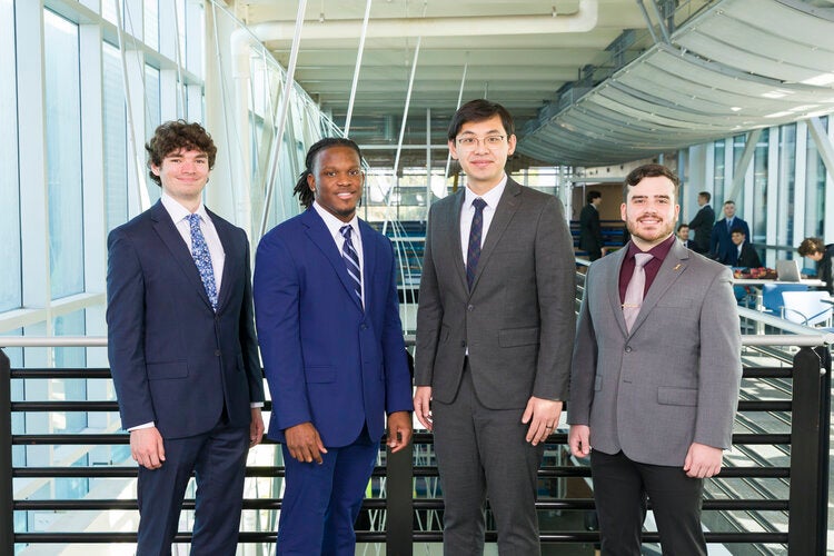 Members of Team 407 left to right: Maxwell Atwater, Nigel Brown, Congguang Chen, Robert Stephens