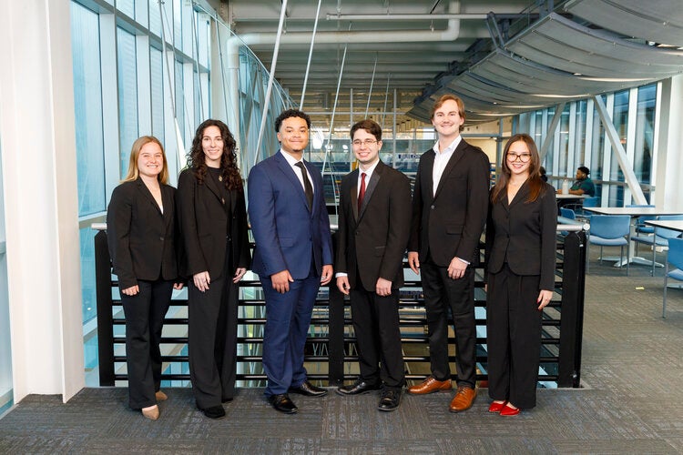 Members of Team 525 left to right: Clara Alford, Julia Blakesberg, Eric Cooks, Dylan Jogerst, Brandon Mckibben, Andrea Quant