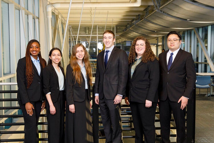 Members of Team 528 left to right: Jordyn Bennett, Valeria Carrasco, Maria Florian, Travis Johnson, Hannah Klein, Vinh Vuong