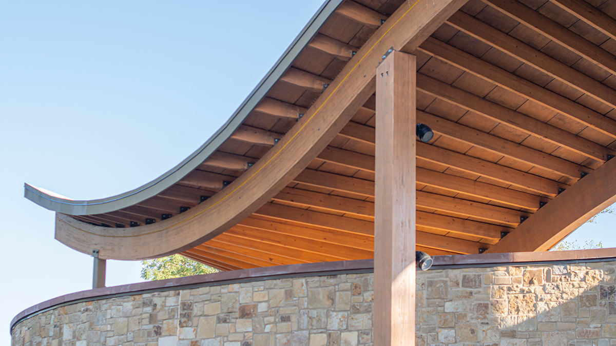 background image of wooden beams and shape of the roof