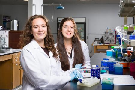 photo of two girls in lab