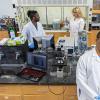 rama with grad students in his lab