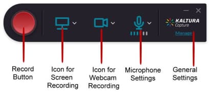 Kaltura Capture menu