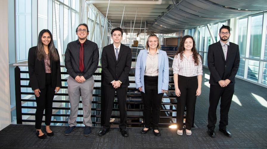 Team 111 L to R: Amari Deleon (BME), Alberto Villacrez (BME), Jake Anthony Vickers (ME), Madison Burke (BME), Savannah Buro (BME), Christopher Hayot (BME), Linna Ma (ME) - Not pictured