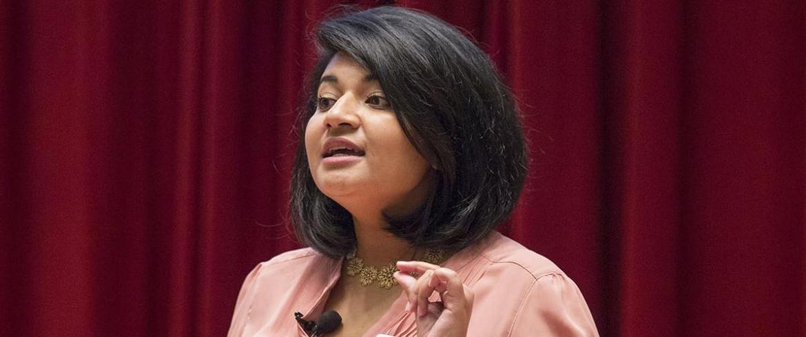 Madhuparna Roy, a Spring 2020 engineering doctoral graduate and the lead author of a paper that showed the possibility of using magnets to realign fibers inside a material being used for 3D printing.