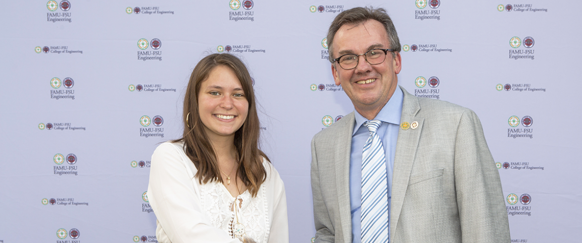 Rachel Rosko and engineering dean Dr. Murray Gibson