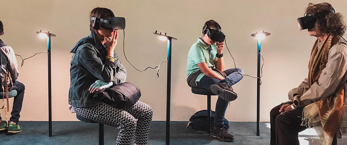 students using VR equipment