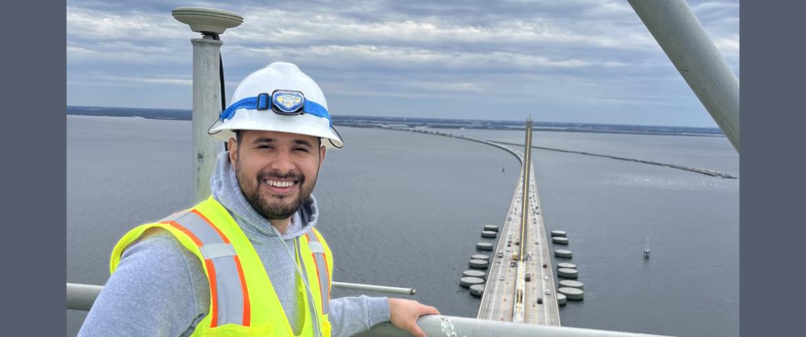 anwer al-kaimakchi atop sunshine skyway bridge