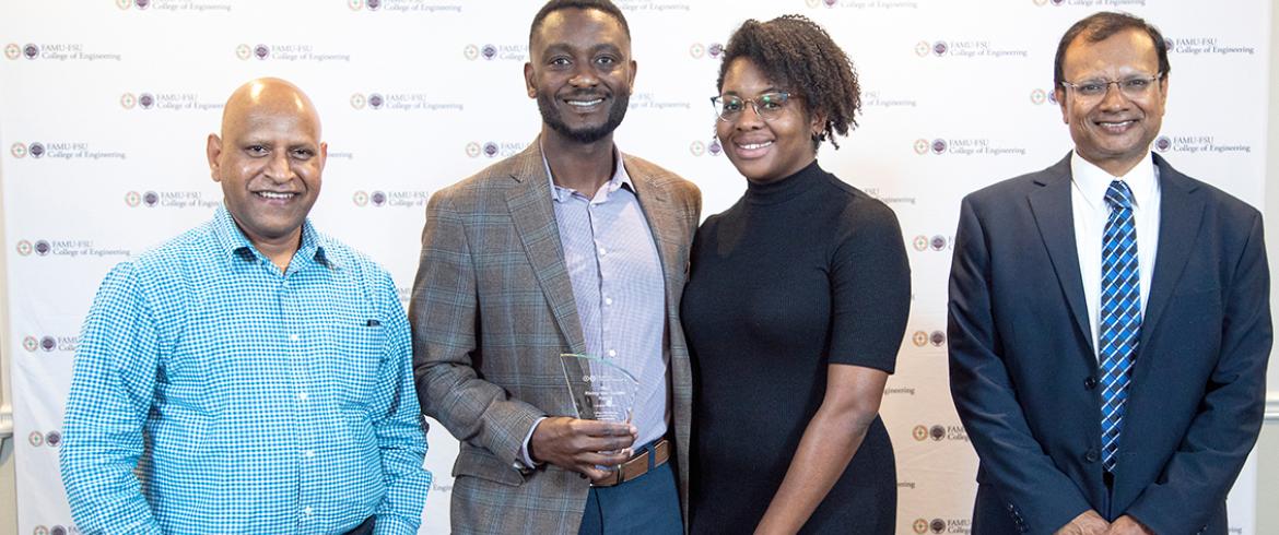 engineering prof sastry pamidi, dr and mrs o. moses anubi and dean suvranu de photograph