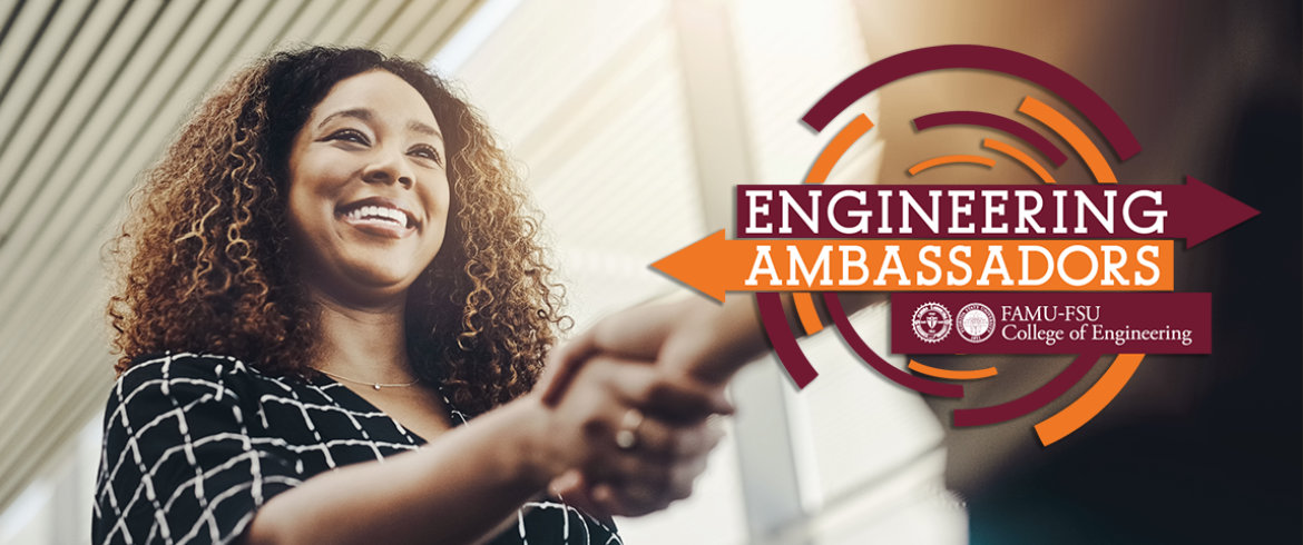 photo illustration of woman shaking hands and FAMU-FSU EAN logo