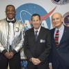 photo of captain scott, alan hanstein and dr norm thagard at challenger learning center anniversary event