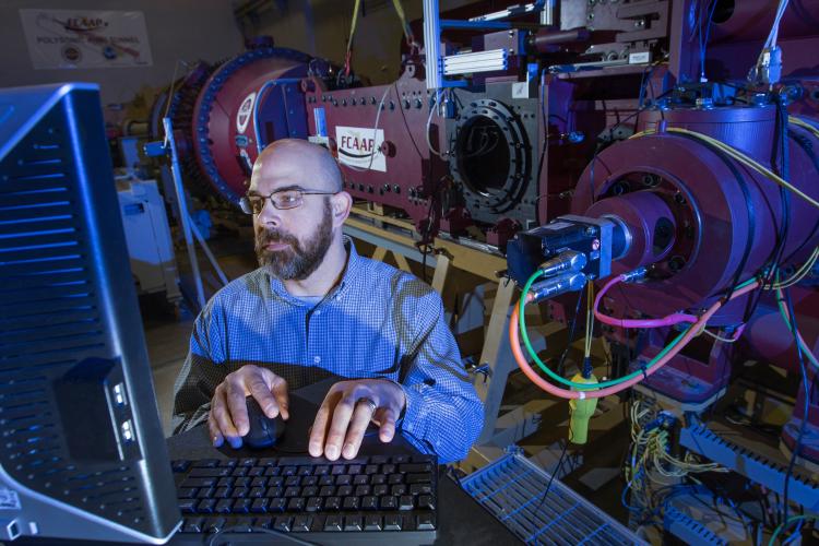 FCAAP researcher works with the polysonic wind tunnel
