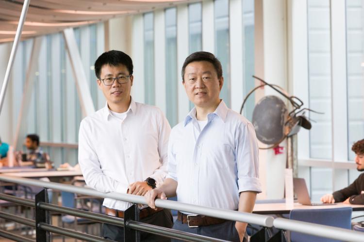Electrical & Computer Engineering assistant professor Bayaner Arigong (left) and Mechanical Engineering professor Wei Guo at the FAMU-FSU College of Engineering in Tallahassee, Florida on September 12, 2024.