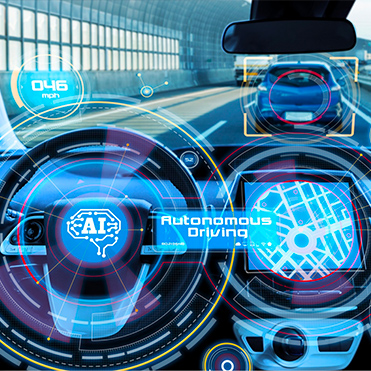 illustration of a digital auto console display