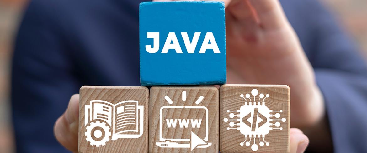 photo of blocks with word java