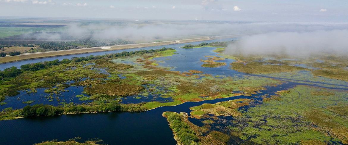 aerial photo of Lake Okeechobee in Florida