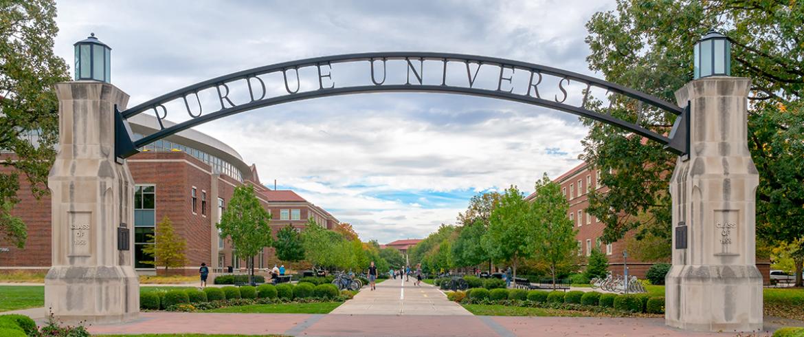 wide-angle photo of purdue campus