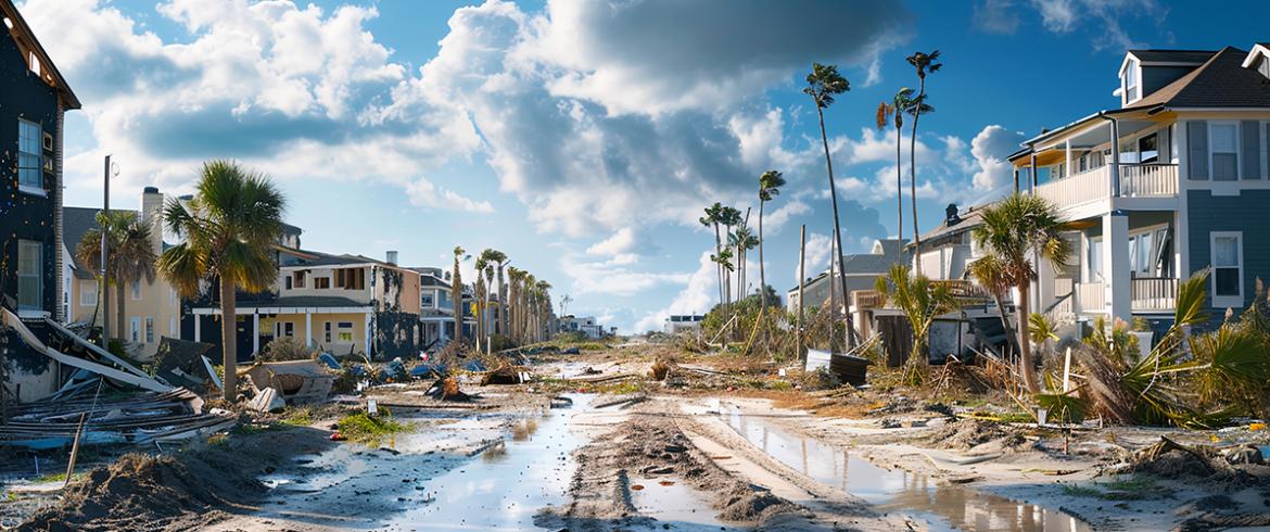 photo of houses damaged by disaster