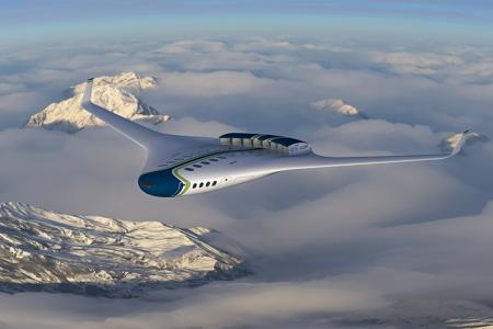 rendering of hydrogen-powered plane