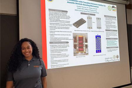 photo of female engineering student from famu engineering reu at mag lab