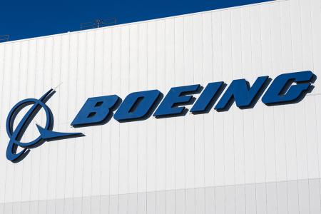 photo of boeing logo on building