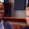 Eric Hellstrom, Ph.D. (right) and Terrell Finch (left) at the 2019 Distinguished ME Alumni Award Banquet.
