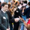 engineering student talks with corporate recruiter at the stem career fair at famu-fsu engineering