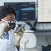 black engineer working in lab