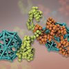 photoillustration of a grafted preceramic particle