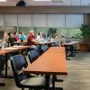 photo of senior design team presenting in classrroom