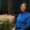 portrait of doctoral student franchesca bellevu in front of the famu-fsu college of engineering