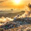 AI-generated image of methane gas coming off landfill